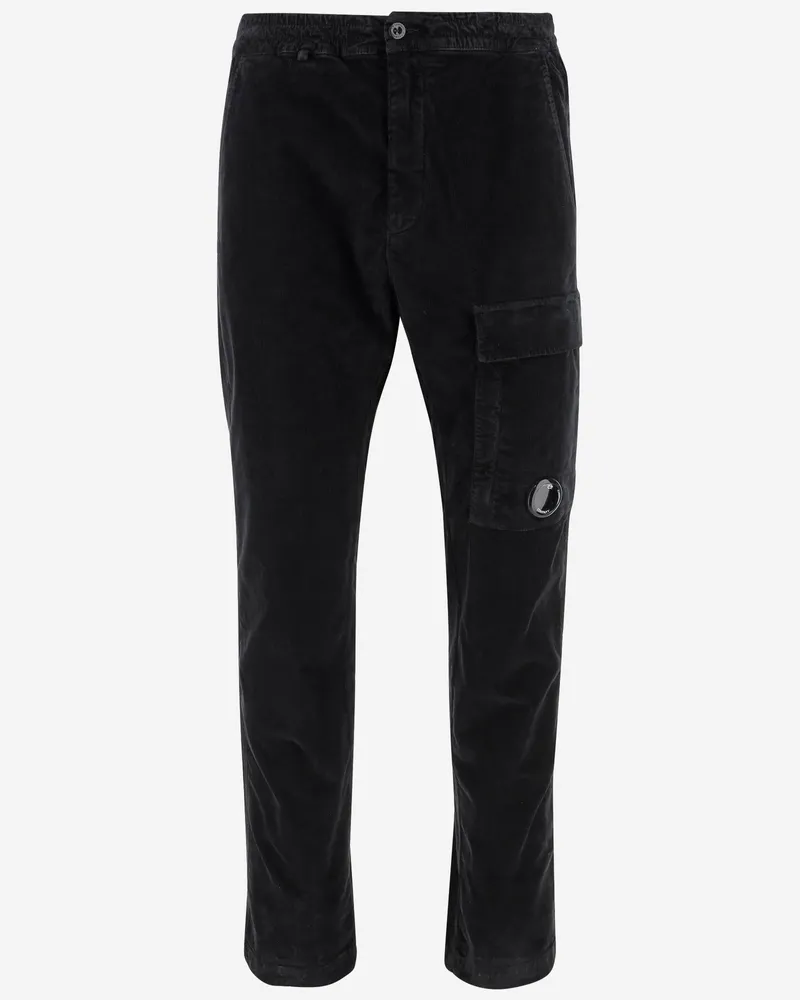 C.P. Company Stretch Baumwollhosen Black