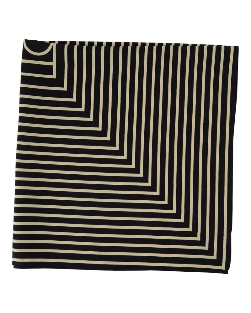 Totême Signature Monogramm Schal Totem Seidenschwarz schwarz Schwarz