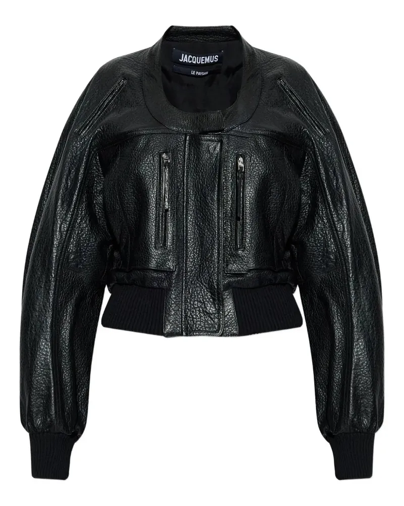 Jacquemus riss Reißverschluss -Bomberjacke Black