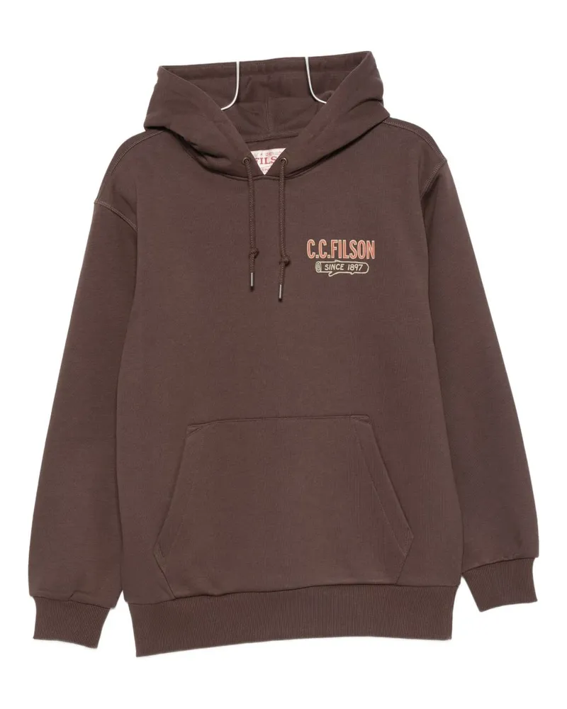 Filson bedruckte Baumwoll -Hoodie Brown