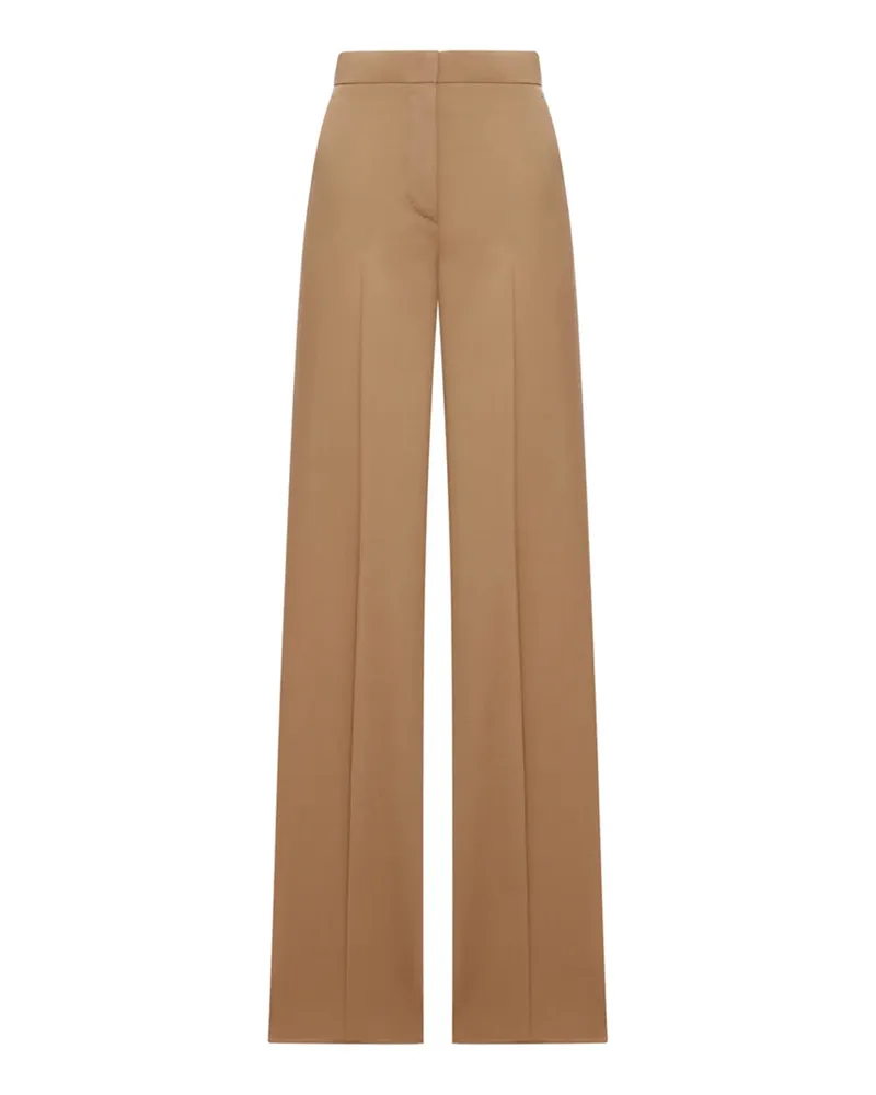 Max Mara gerade Bein leichte Wollhose Nocciola