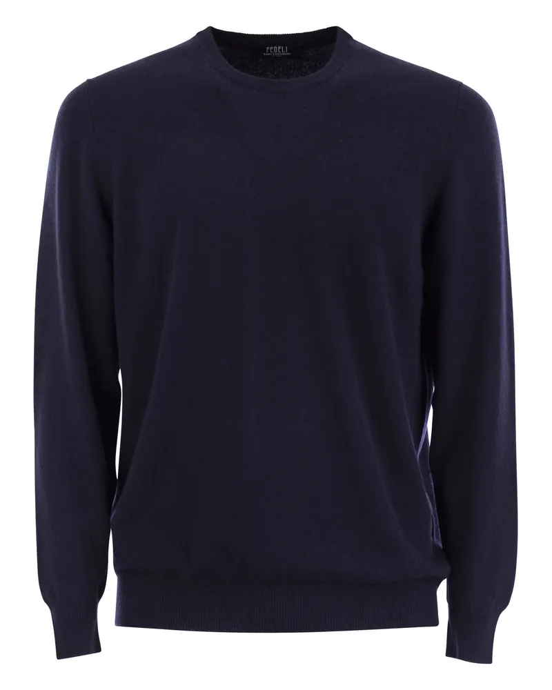 Fedeli Argentina Baby Cashmere Crew Neck Sweater Night