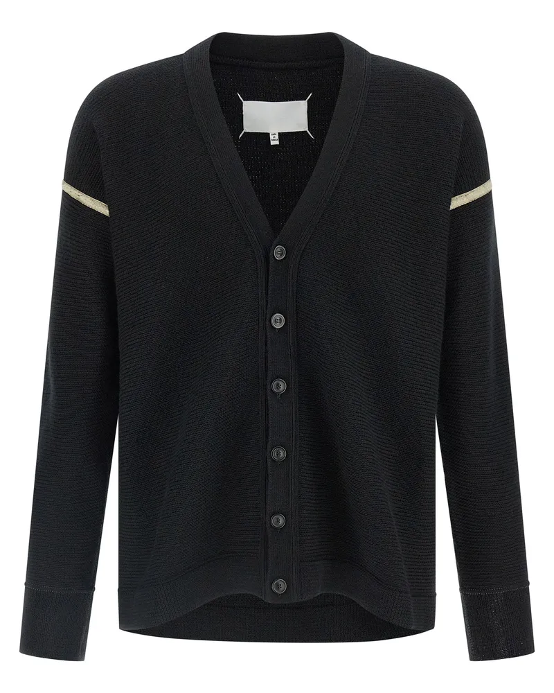 Maison Margiela Ellenbogen-Patch-Cardigan Black