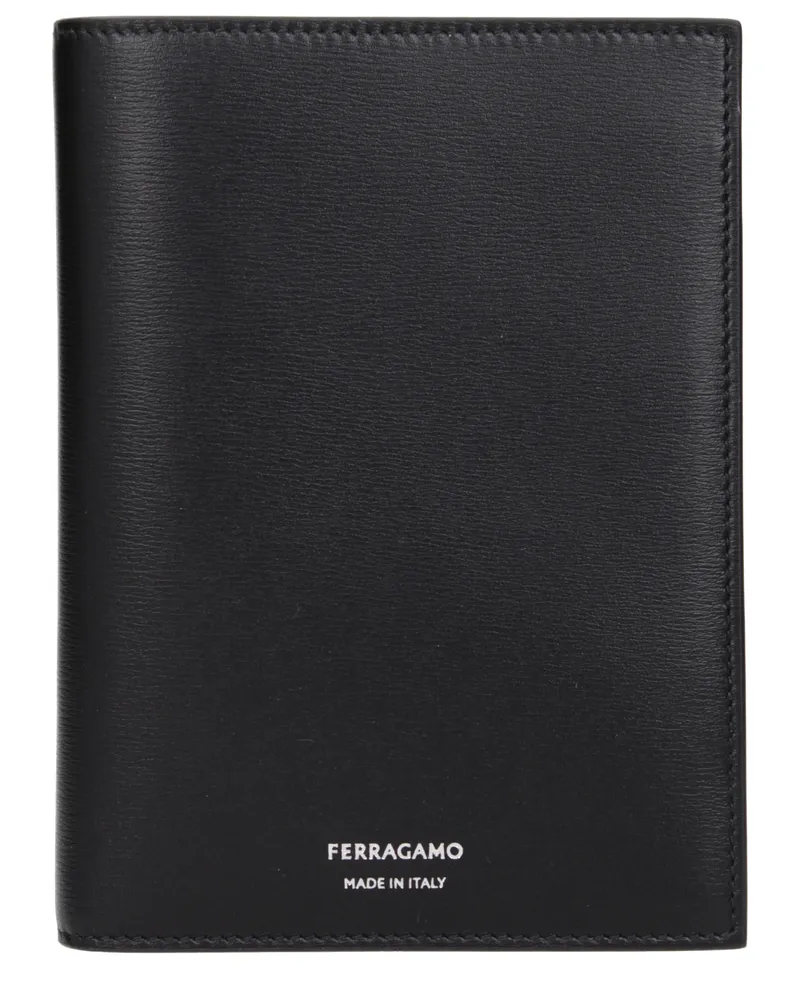 Ferragamo Herrens Dokumentenhalter aus schwarzem Leder -