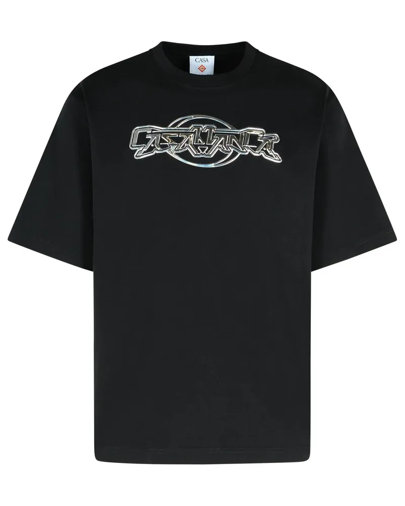 Casablanca Paris Black Cotton T -Shirt Black