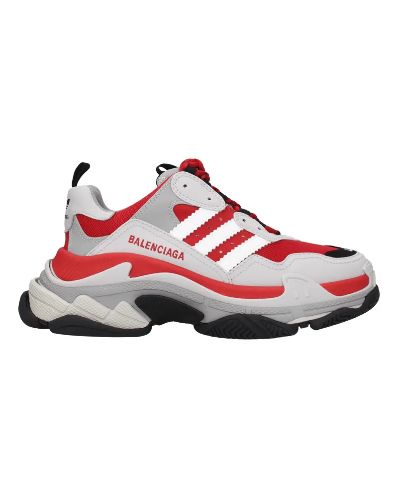 Balenciaga Turnschuhe Adidas Triple S Männer's Stoff Grau/Rot -