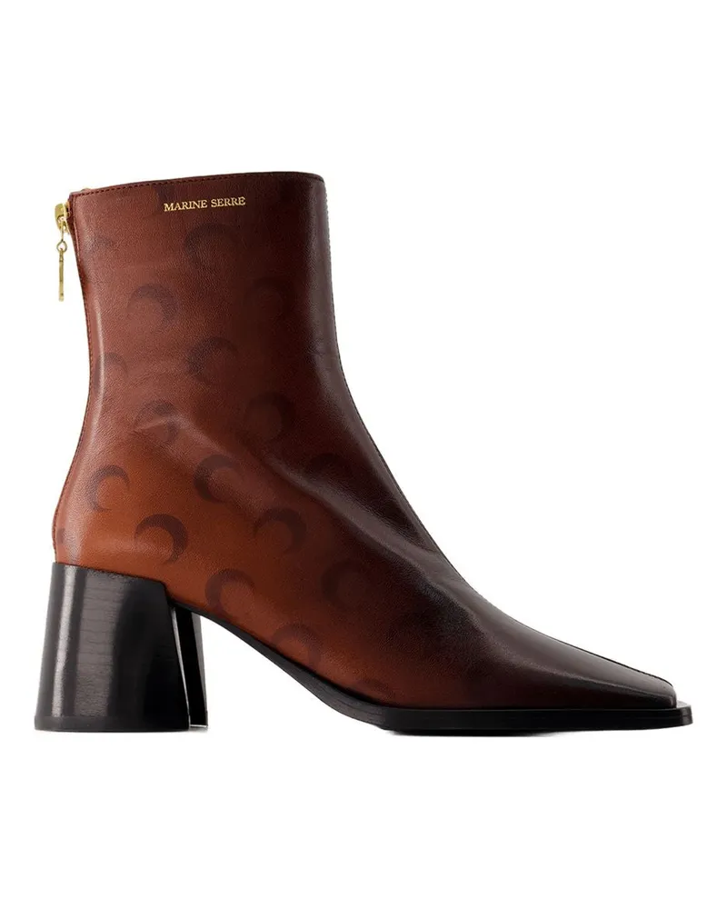 Marine Serre Airbrush -Stiefel  Leder braun Brown