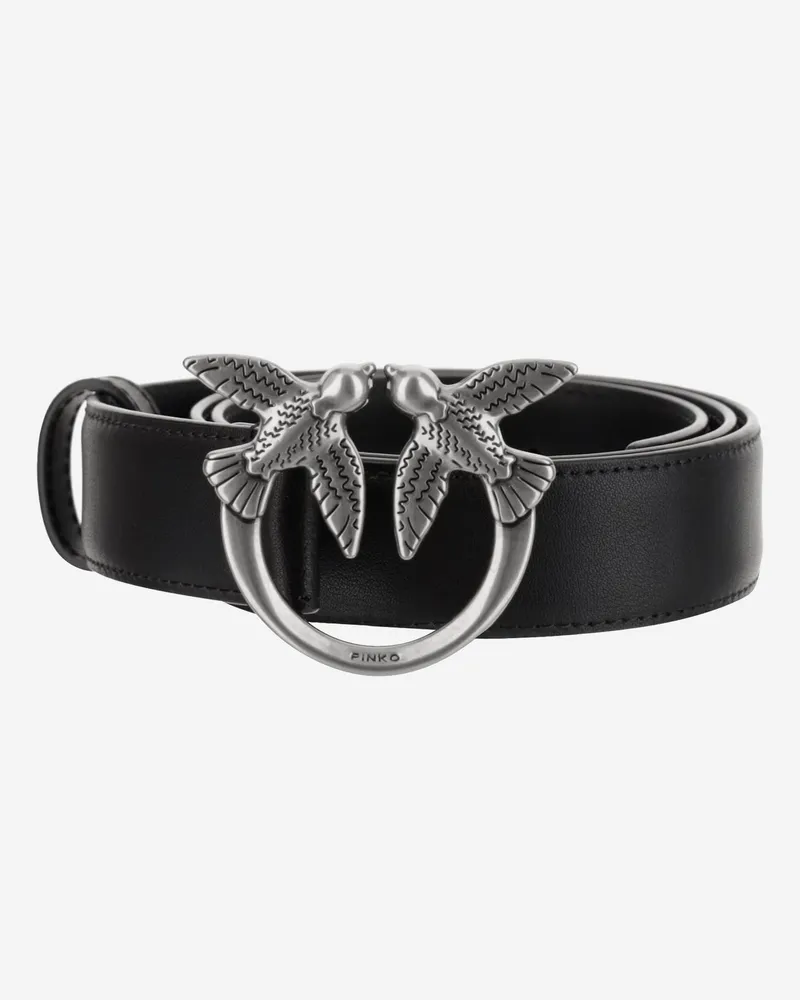 Pinko Love Berry Ledergürtel Black