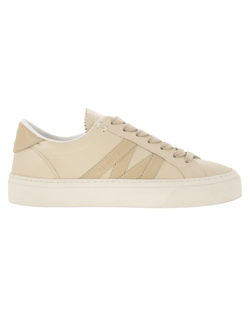 Moncler Monaco2 Leder Trainer Cream