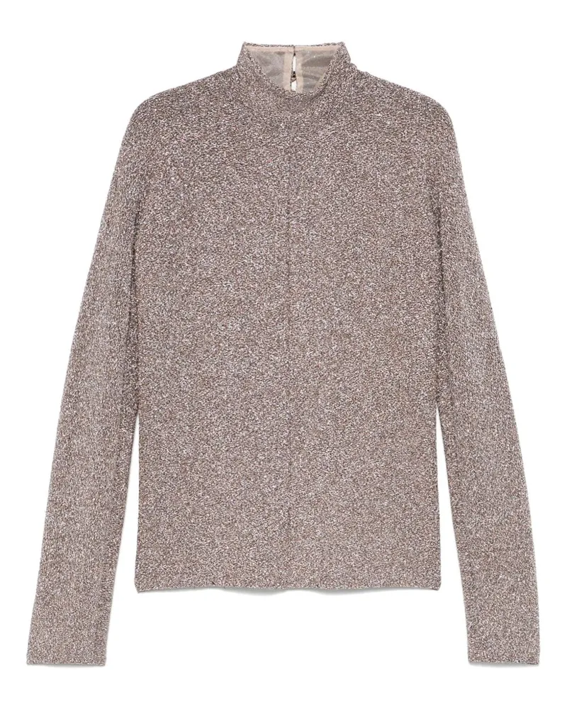 forte_forte Lurex Turtle Neck -Pullover Powder