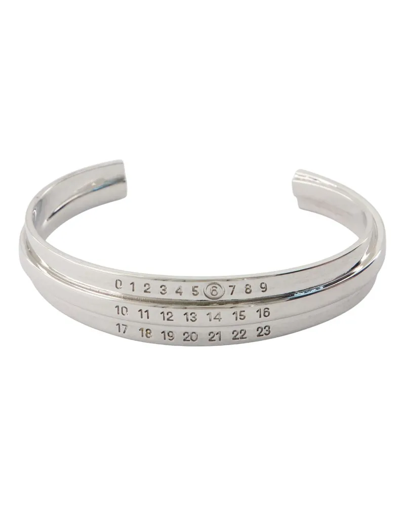 Maison Margiela Emaille Logo Manschettenarmband  Metall Silber Silver