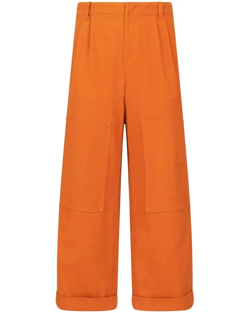 Etro Baumwoll -Weitbeinhose Red