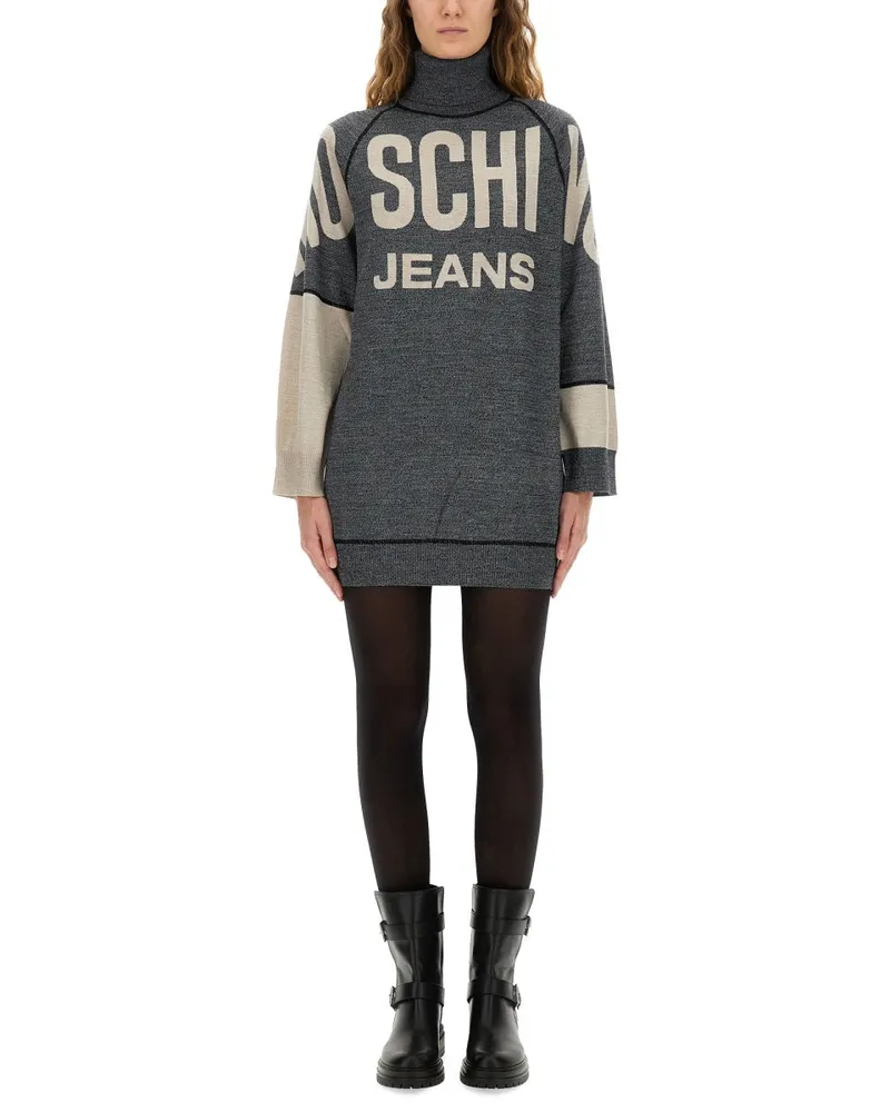 Moschino Moschino -Jeans eingelegtes Kleid Grey