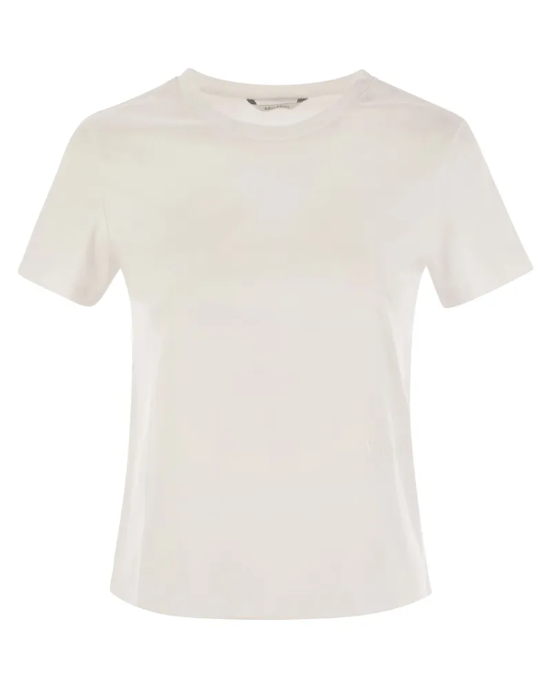 Max Mara Nerina Basis Baumwoll -T -Shirt White