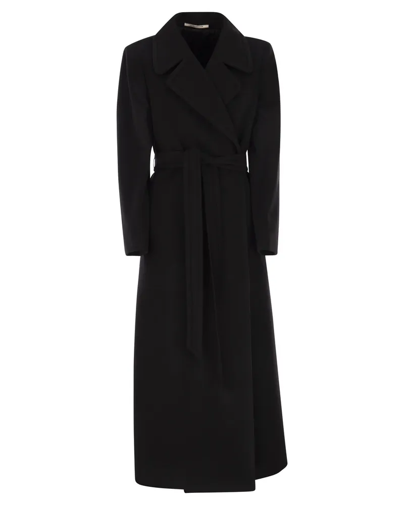 Tagliatore Melody Mantel aus Schurwolle und Kaschmir Black
