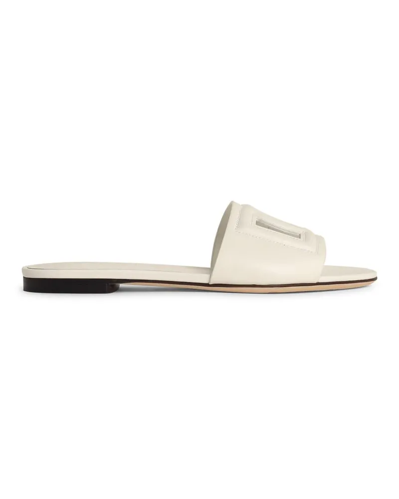 Dolce & Gabbana White Lear Pantoffeln White