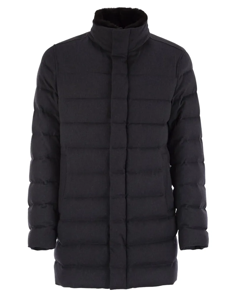 Herno Down Jacke mit Pelzkragen Blue