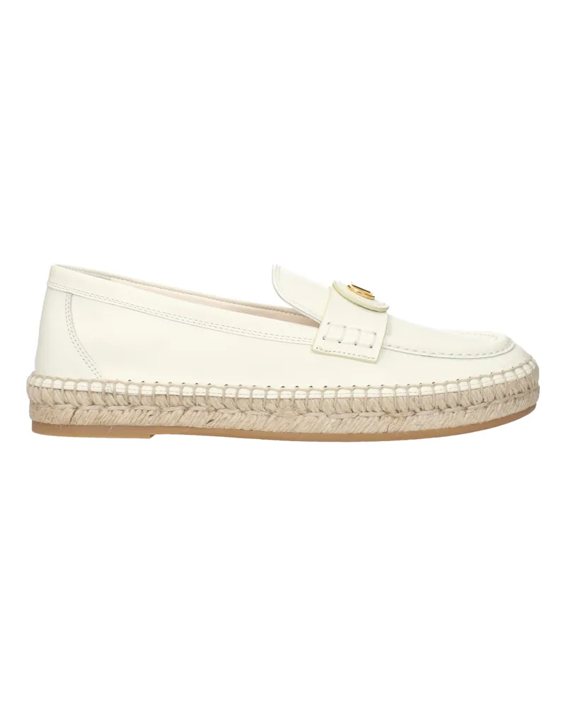 Valentino Garavani Damens Espadrillas Beige/Elfenbeinfarbenes Leder -