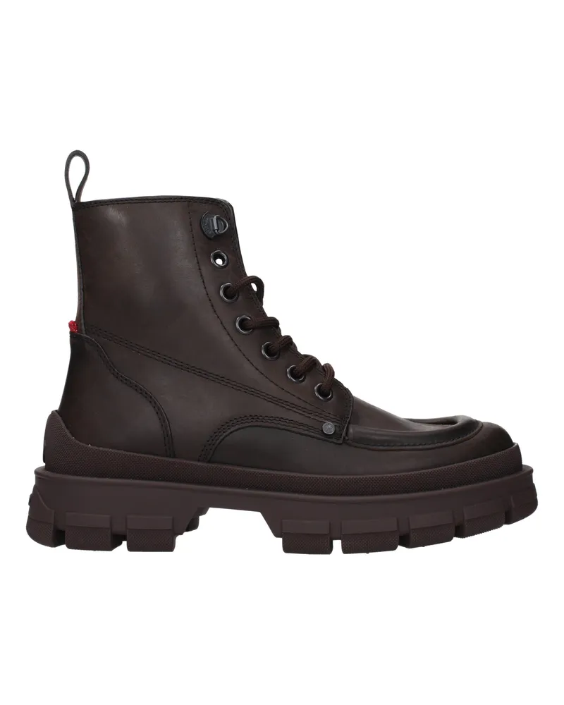 Moncler Hevea City Stiefel Herrens Braunes/schwarzes Leder -