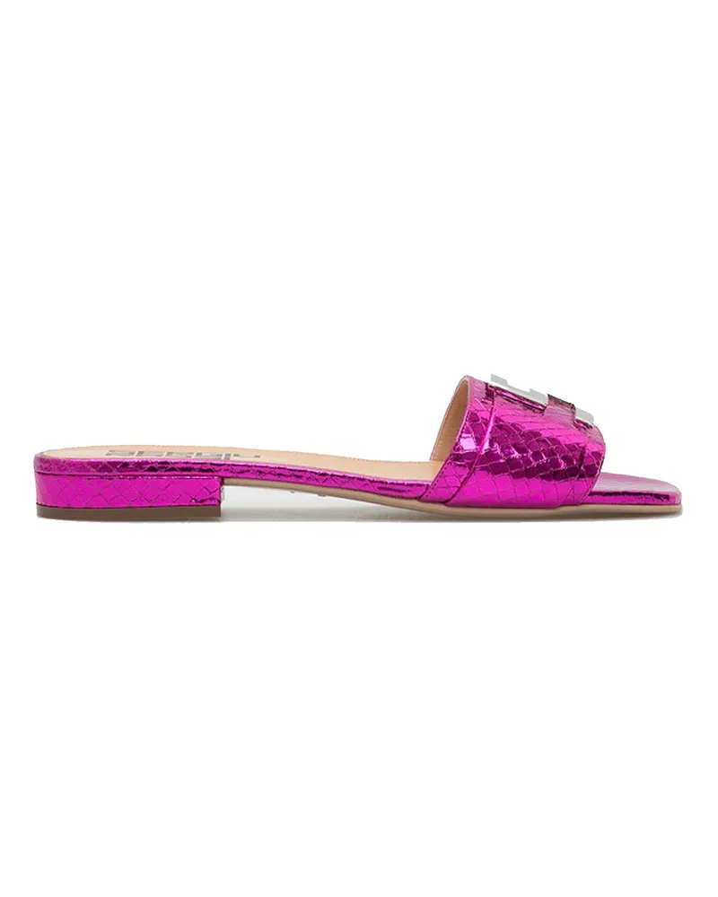 Sergio Rossi Leder flache Sandalen Pink