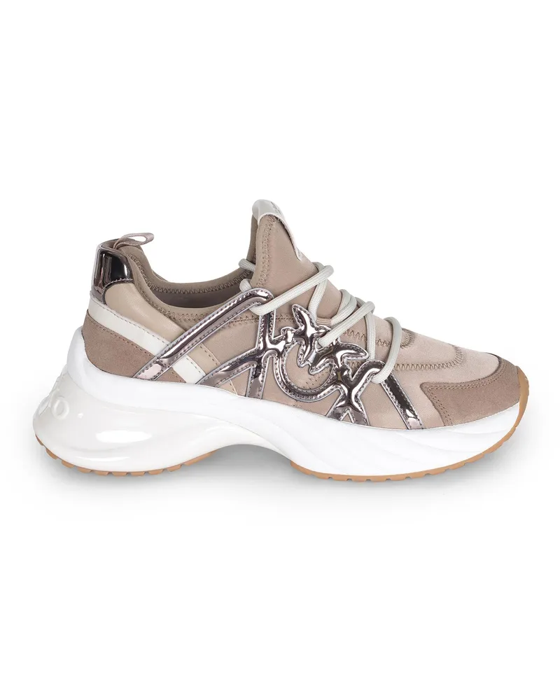 Pinko Ariel" Schlupf auf Turnschuhen aus technischem Stoff Beige