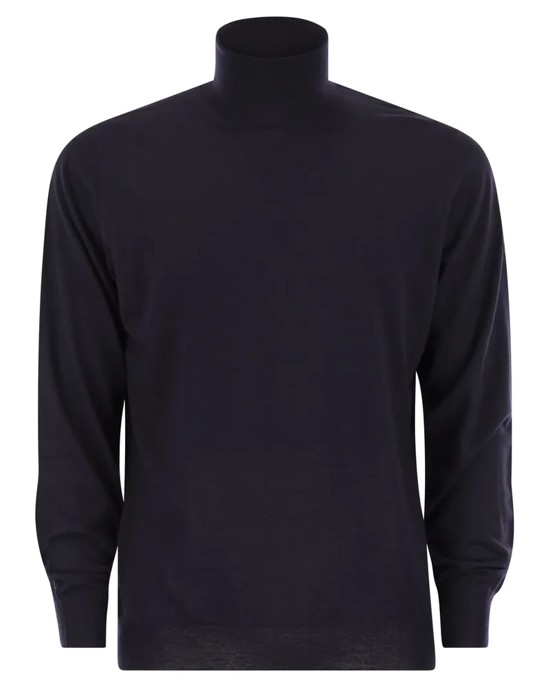 Fedeli Superfine Wollschildkragenpullover -Derby Night