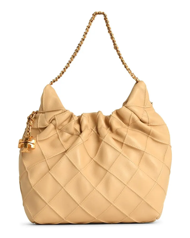 Tory Burch Fleming' Cream Lear -Tasche Cream