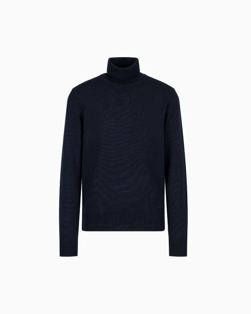 Emporio Armani Rollkragenpullover in regulärer Passform von Blue