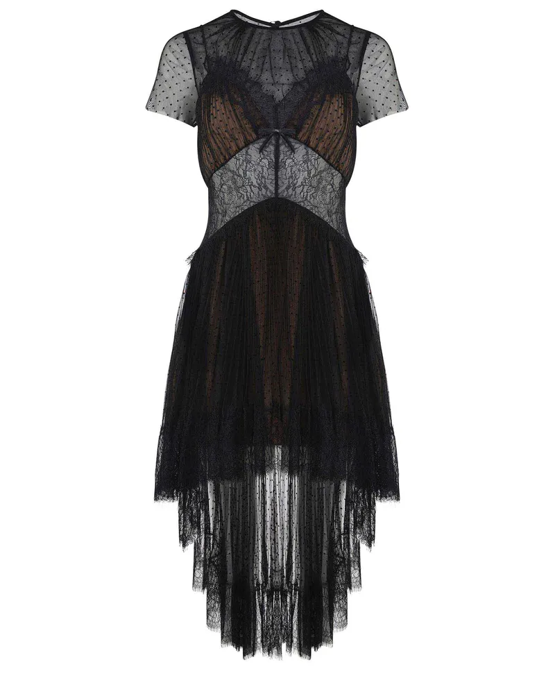 Self-Portrait Selbstporträtkleid aus Polyester Black