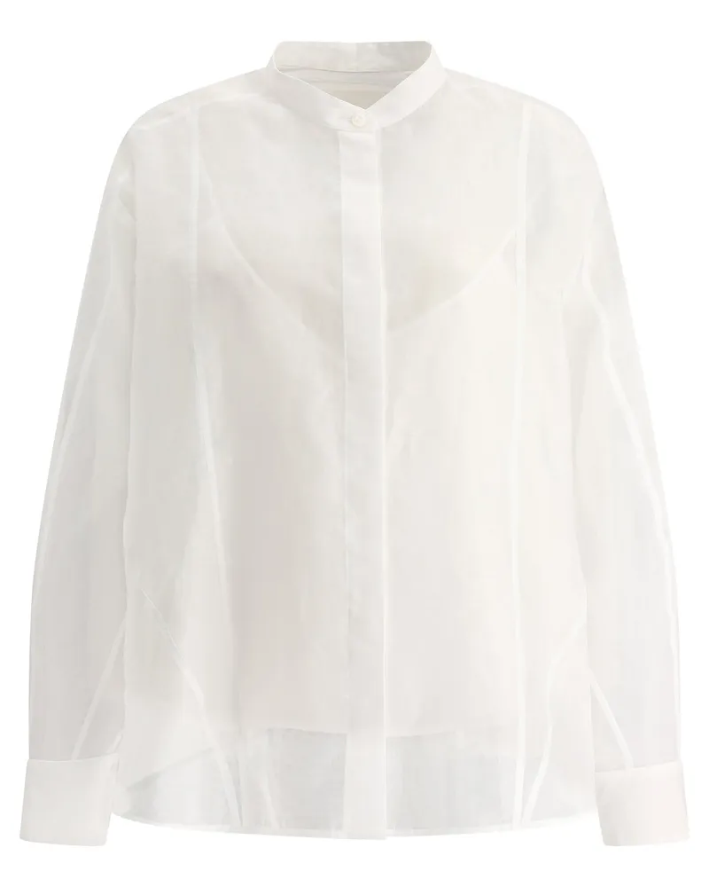 Jil Sander Jil Schleiferhemd mit Petticoat Weiss