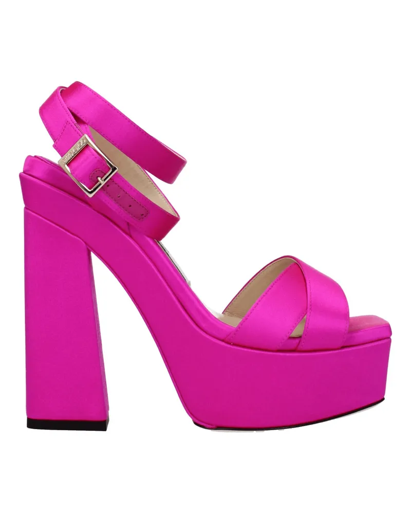Jimmy Choo Gaia Damens Sandalen Satin Fuchsia -
