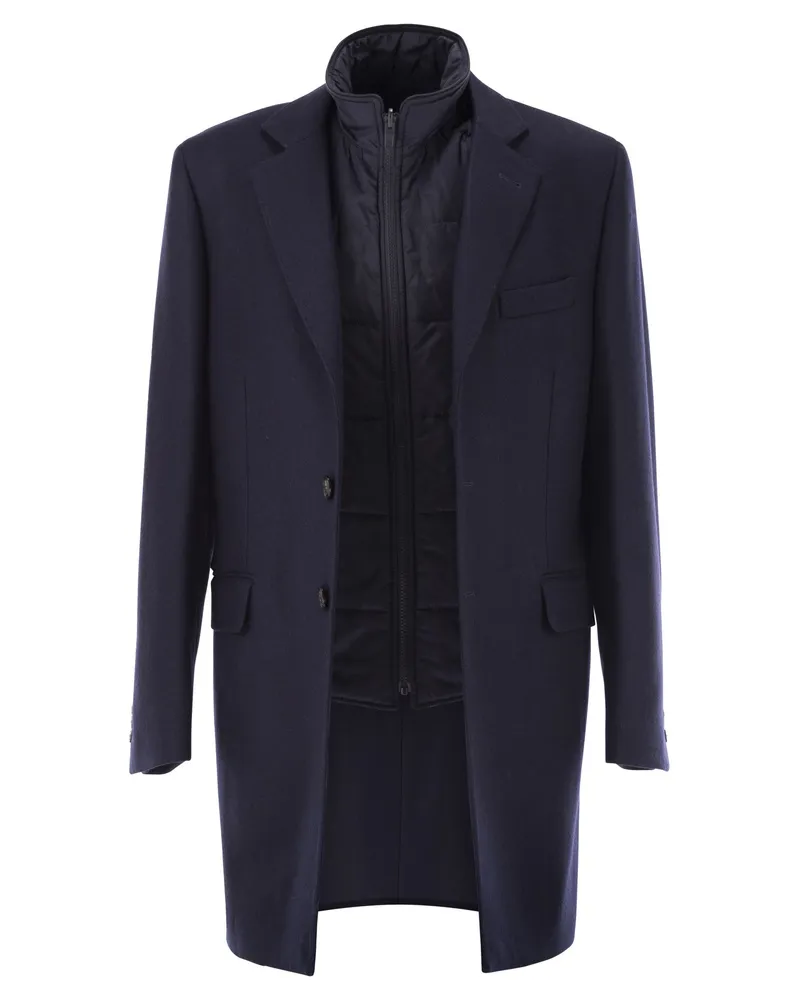 Fay Doppelmantel aus Woll- und Kaschmirstoff Blue