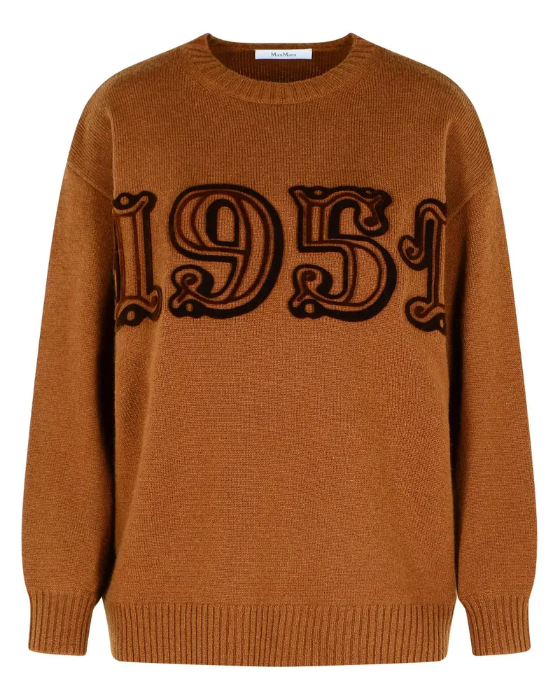 Max Mara Wolle und Kaschmir -Lear -Pullover Brown