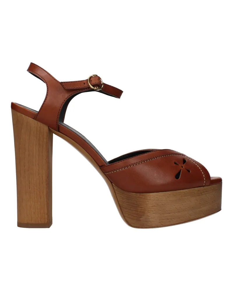 Celine Frauen's Lederbraune Sandalen -