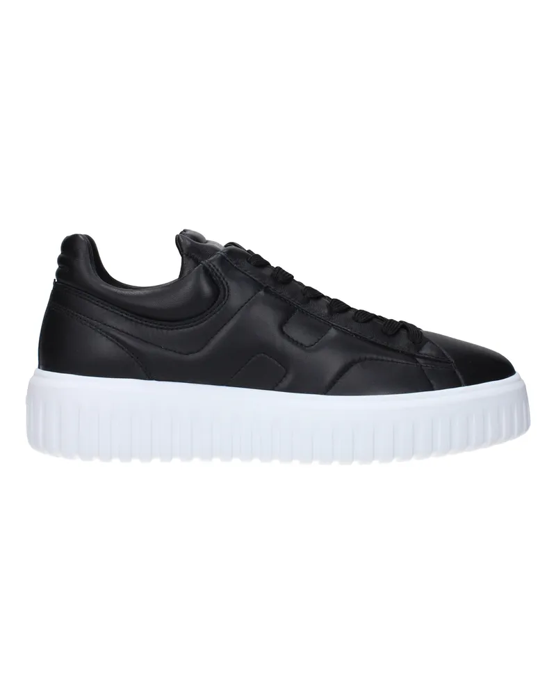 Hogan Sneakers H Stripes Mann Leder schwarz und weiß -