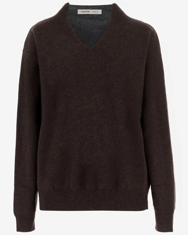 Carven Cashmere Pullover Marrone