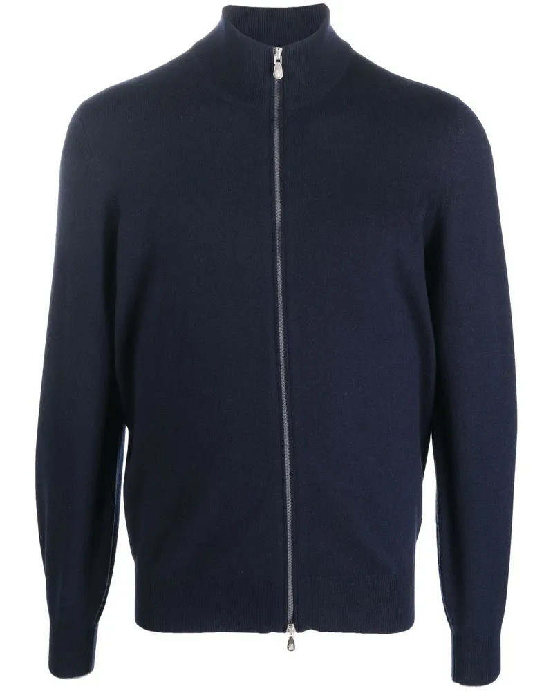 Brunello Cucinelli Kaschmir -Strickjacken mit Reißverschluss Blue