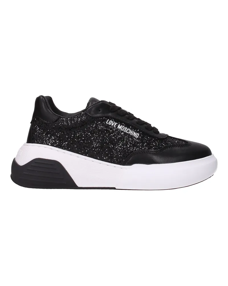 Moschino Damens Glitzernde schwarze Sneakers -