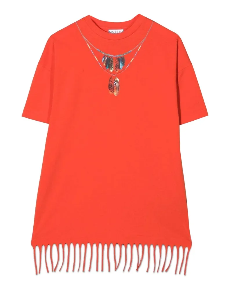 Marcelo Burlon | County of Milan Marcelo Burlon County of Mailand Federn Halskette Fringe Dres Red