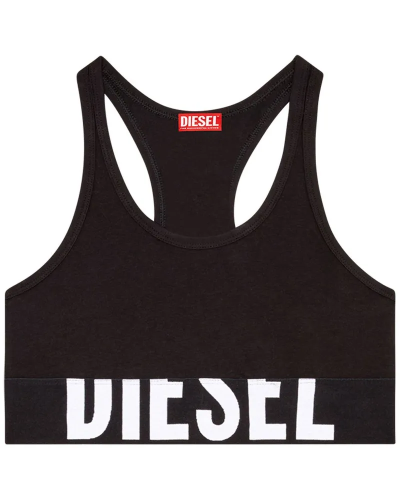 Diesel Logo Bralette BH Black