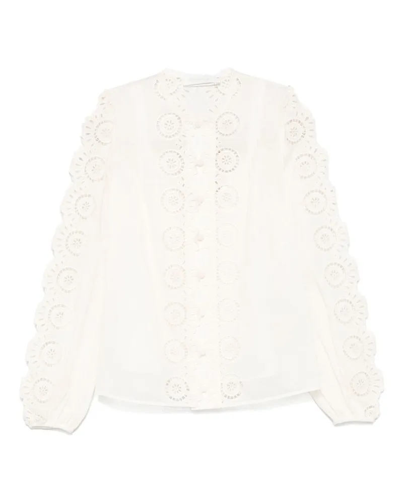 Zimmermann Lucky Sticked Bluse Ivory