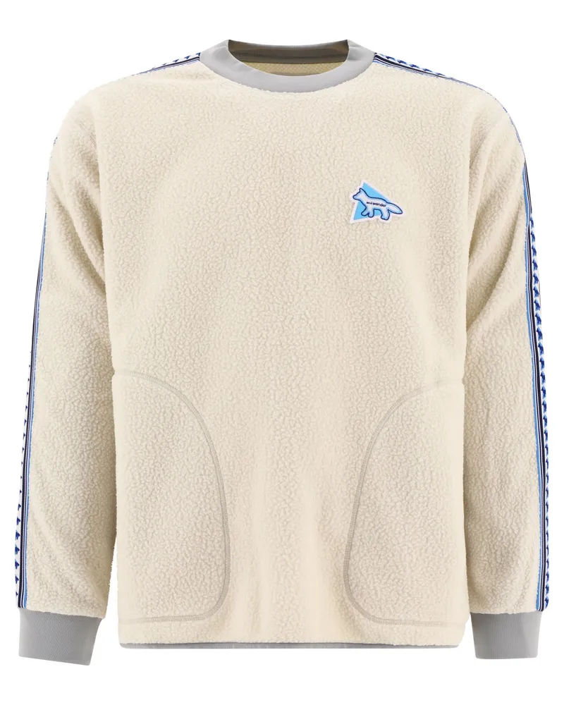 and wander Und wandern und wandern x maison kitsuné vliespullover Weiß