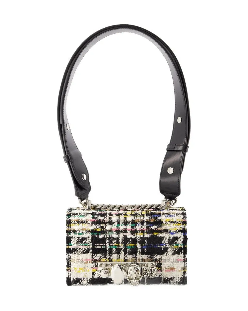 Alexander McQueen Jewell Satchel Mini -Tasche Alexander MC Königin Tweed Multi Multicolor