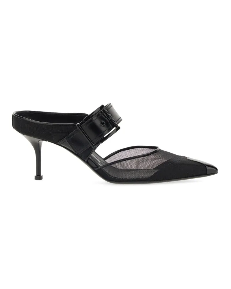 Alexander McQueen Alexander MC Queen Punk Sandale mit Schnalle Black