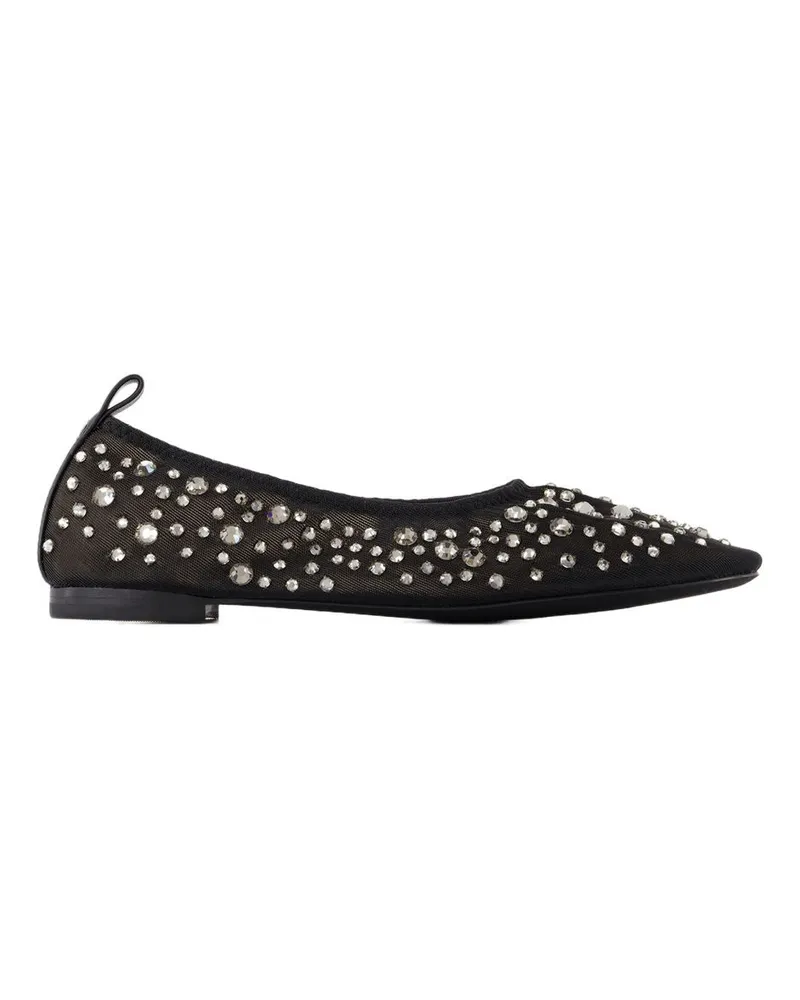 Tory Burch Kristall -Ballerinas  Nylon Schwarz Black