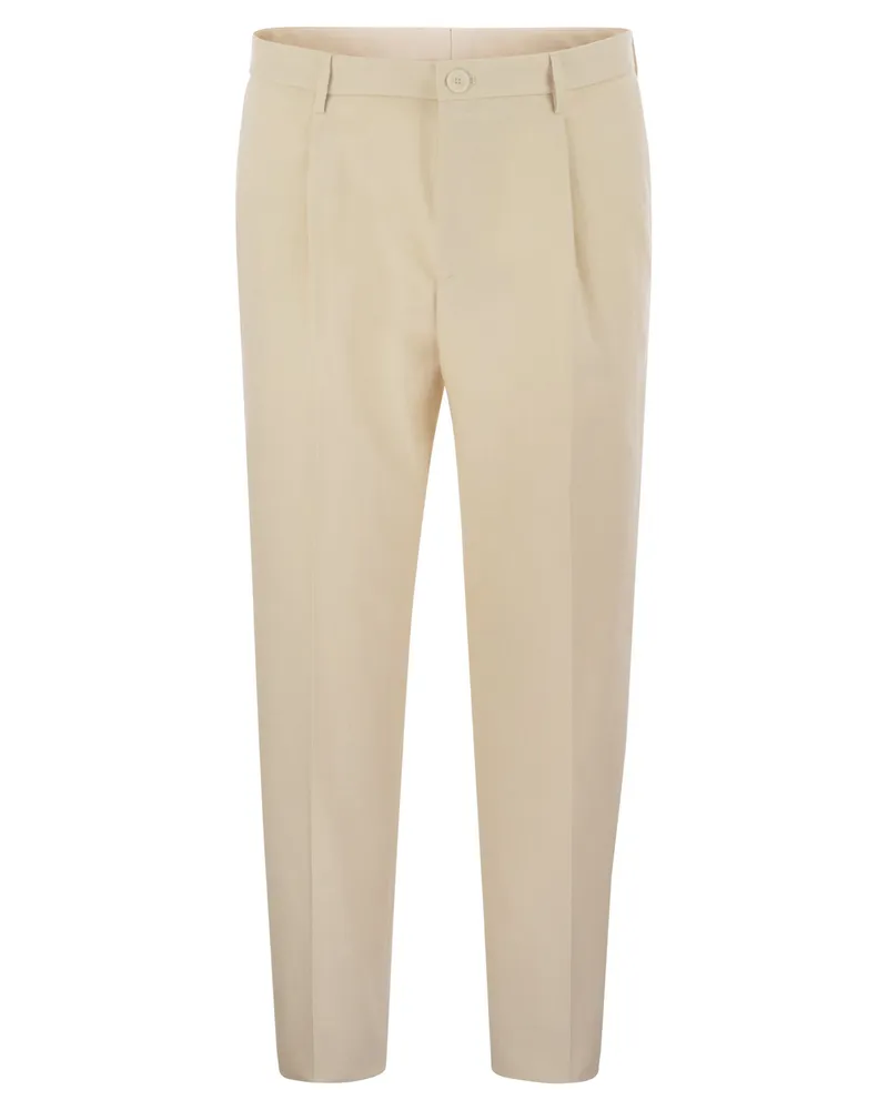 Tagliatore Stretch Cotton Mischhose Cream