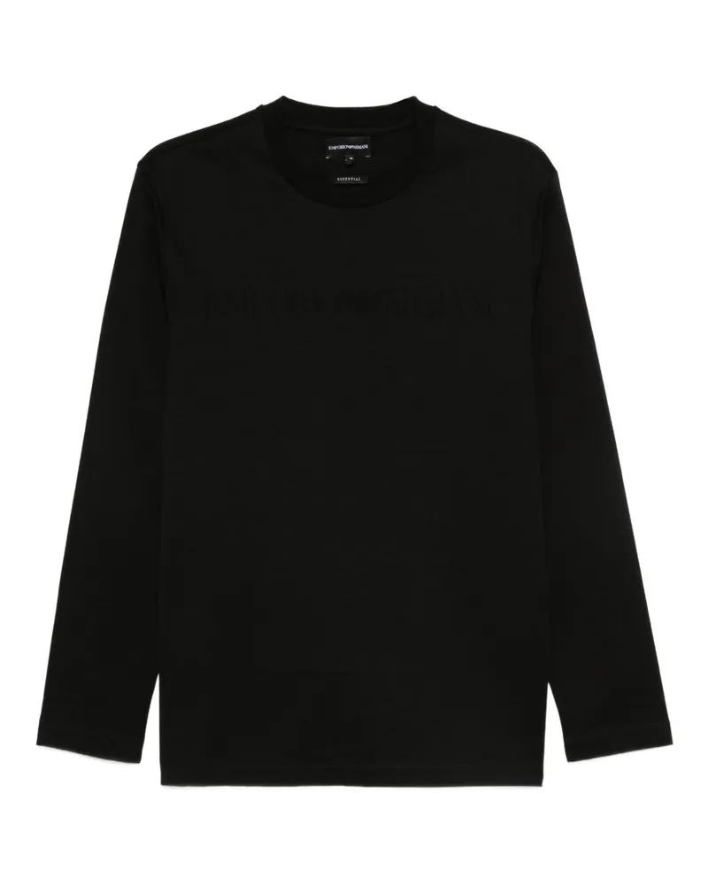 Emporio Armani Logo Baumwoll -T -Shirt Black