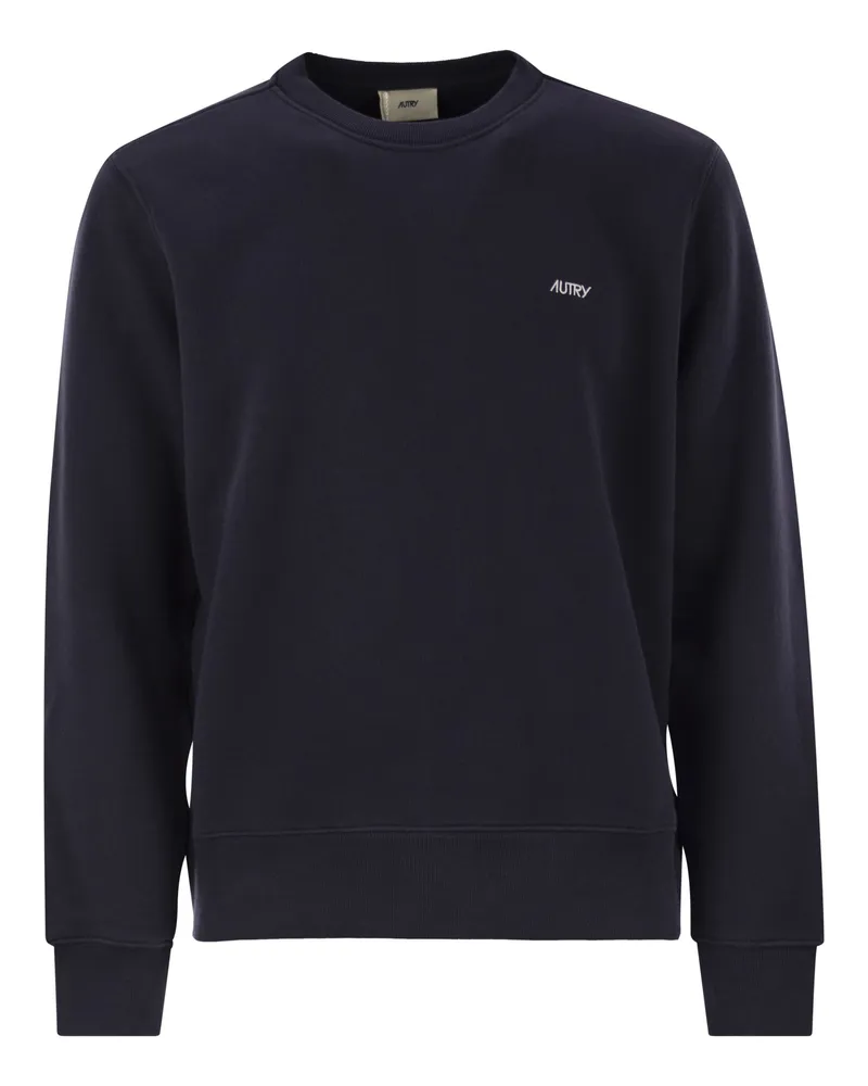 AUTRY Cotton Crew Neck Sweatshirt Blue