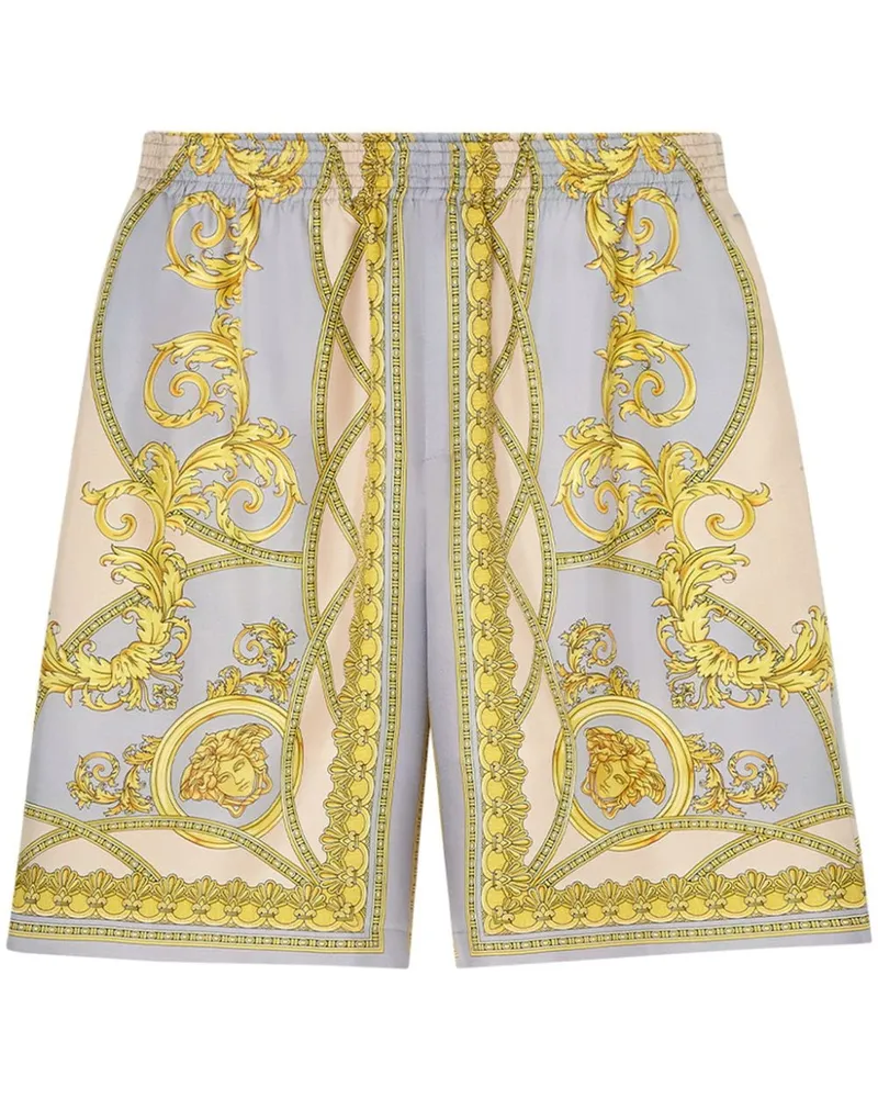 Versace Barocco Print Seidenshorts Golden