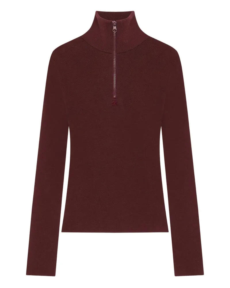 Courrèges Courreves Reißverschluss -Pullover Navy